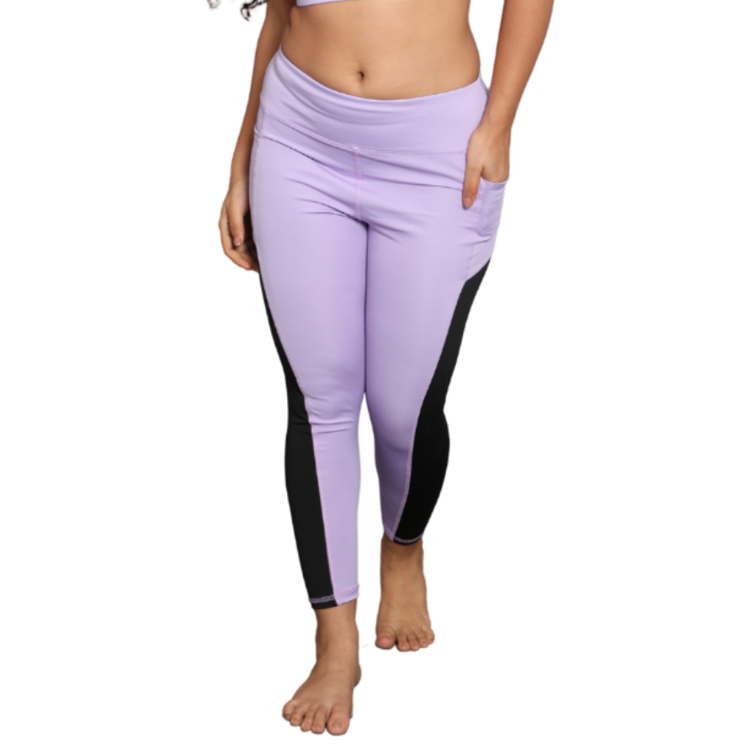 Deevaz Pair Of Comfort Fit Active Sports Bra & Snug Fit Active Ankle-Length Tights In Mauve Color.