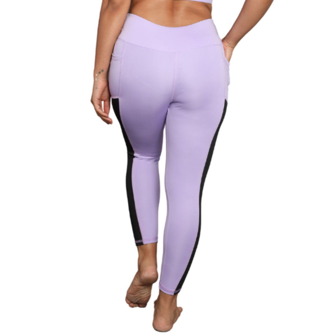 Deevaz Comfort & Snug Fit Active Ankle-Length Tights In Mauve Color (Side Pocket)