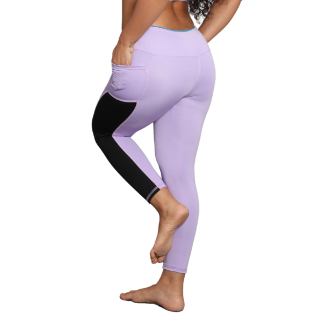 Deevaz Comfort & Snug Fit Active Ankle-Length Tights In Mauve Color (Side Pocket)