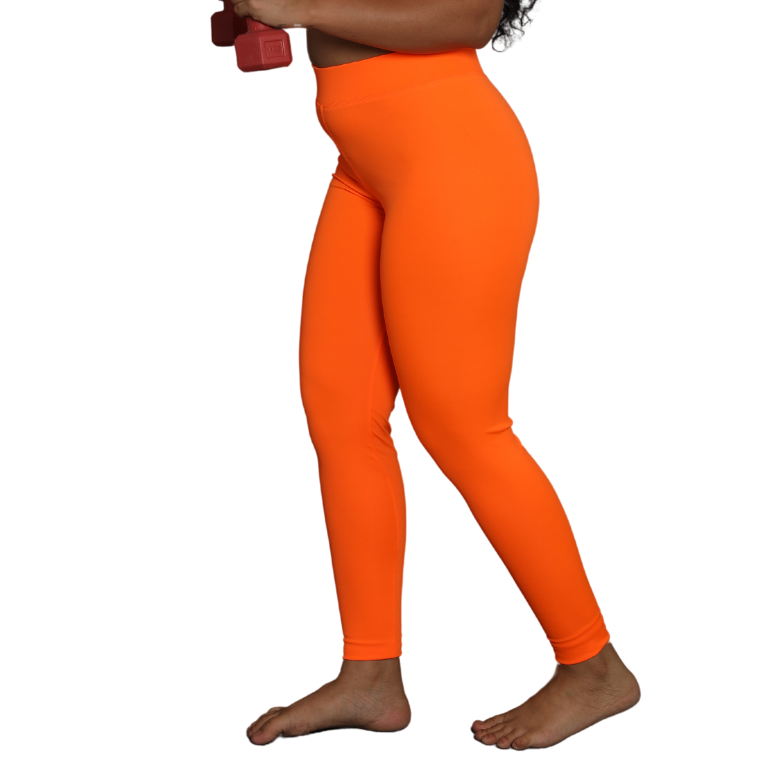 Deevaz Comfort & Snug Fit Active Ankle-Length Tights In Orange Color .