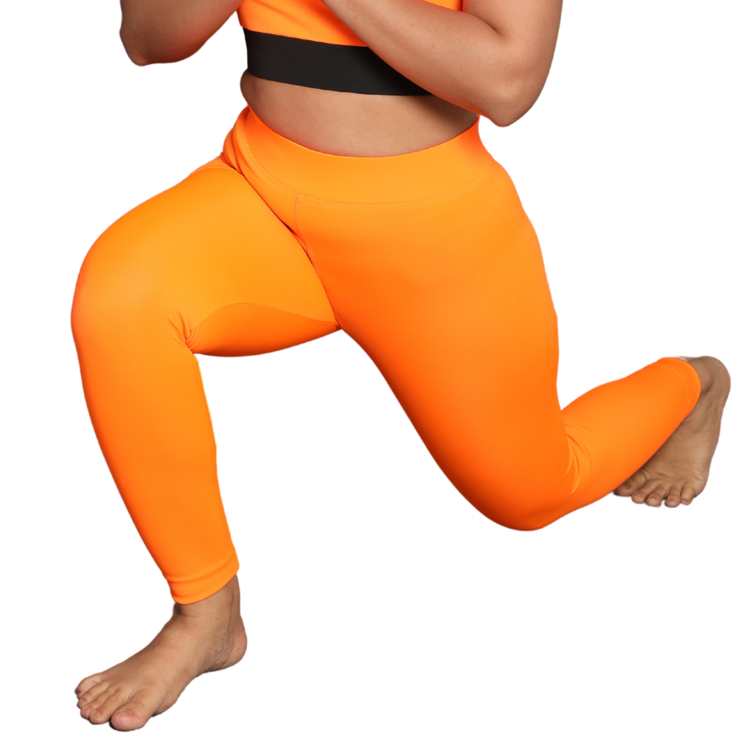 Deevaz Comfort & Snug Fit Active Ankle-Length Tights In Orange Color .