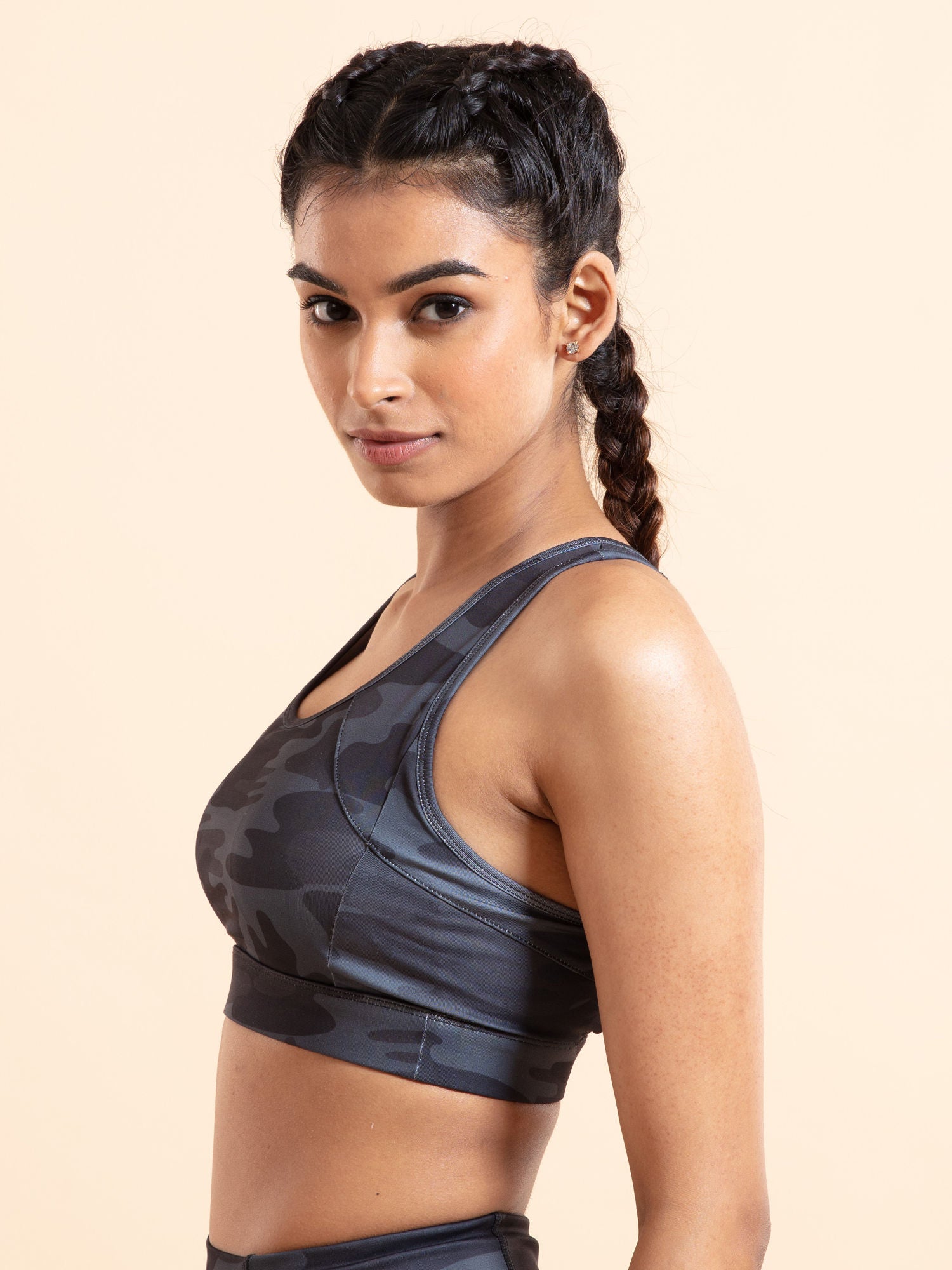 Deevaz Full Coverage Non Padded Sports Bra In (Printed Bluish ) –