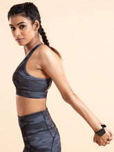 Load image into Gallery viewer, Deevaz Full Coverage Non Padded Sports Bra In (Printed Bluish )