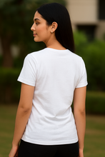 Load image into Gallery viewer, Deevaz Women Comfort Fit Round Neck Half Sleeve Holi T Shirts In White Color