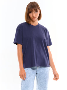 Deevaz Basic Oversized Boyfriend Cotton Tshirts In Blue Color.