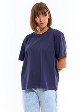 Load image into Gallery viewer, Deevaz Basic Oversized Boyfriend Cotton Tshirts In Blue Color.