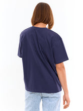 Load image into Gallery viewer, Deevaz Basic Oversized Boyfriend Cotton Tshirts In Blue Color.