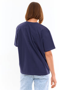 Deevaz Basic Oversized Boyfriend Cotton Tshirts In Blue Color.