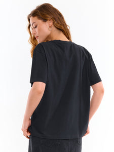 Deevaz Basic Oversized Boyfriend Cotton Tshirts In Black Color.