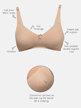 Load image into Gallery viewer, Deevaz Cotton Full Coverage Non-Padded Non Wired Bra Seamless Cup In Beige Color.