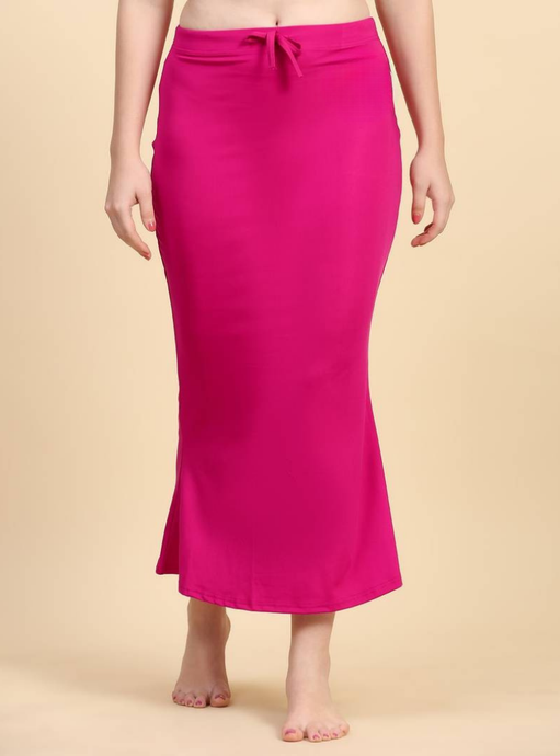 Deevaz Lycra Saree Shapewear (Side Slits) For Perfect Saree Shaper in Dark Pink Color