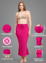 Load image into Gallery viewer, Deevaz Lycra Saree Shapewear (Side Slits) For Perfect Saree Shaper in Dark Pink Color