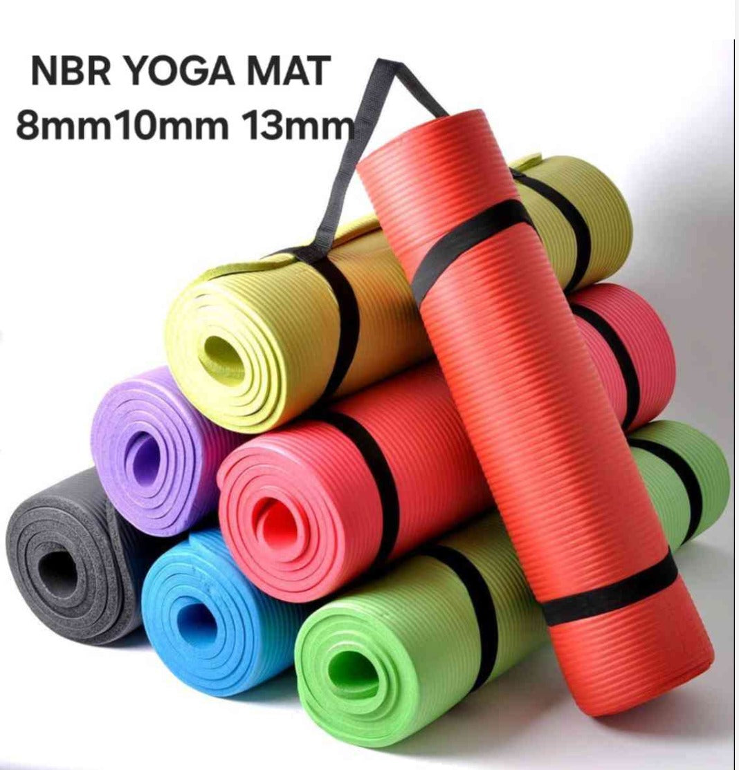Deevaz Thick NBR Yoga Mat For Home and Gym Workout| Anti Slip Yoga Mat For Men & Women| Yoga Mat with Carrying Strap