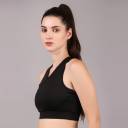 Load image into Gallery viewer, Deevaz Full Coverage Non Padded Sports Bra In (Black )