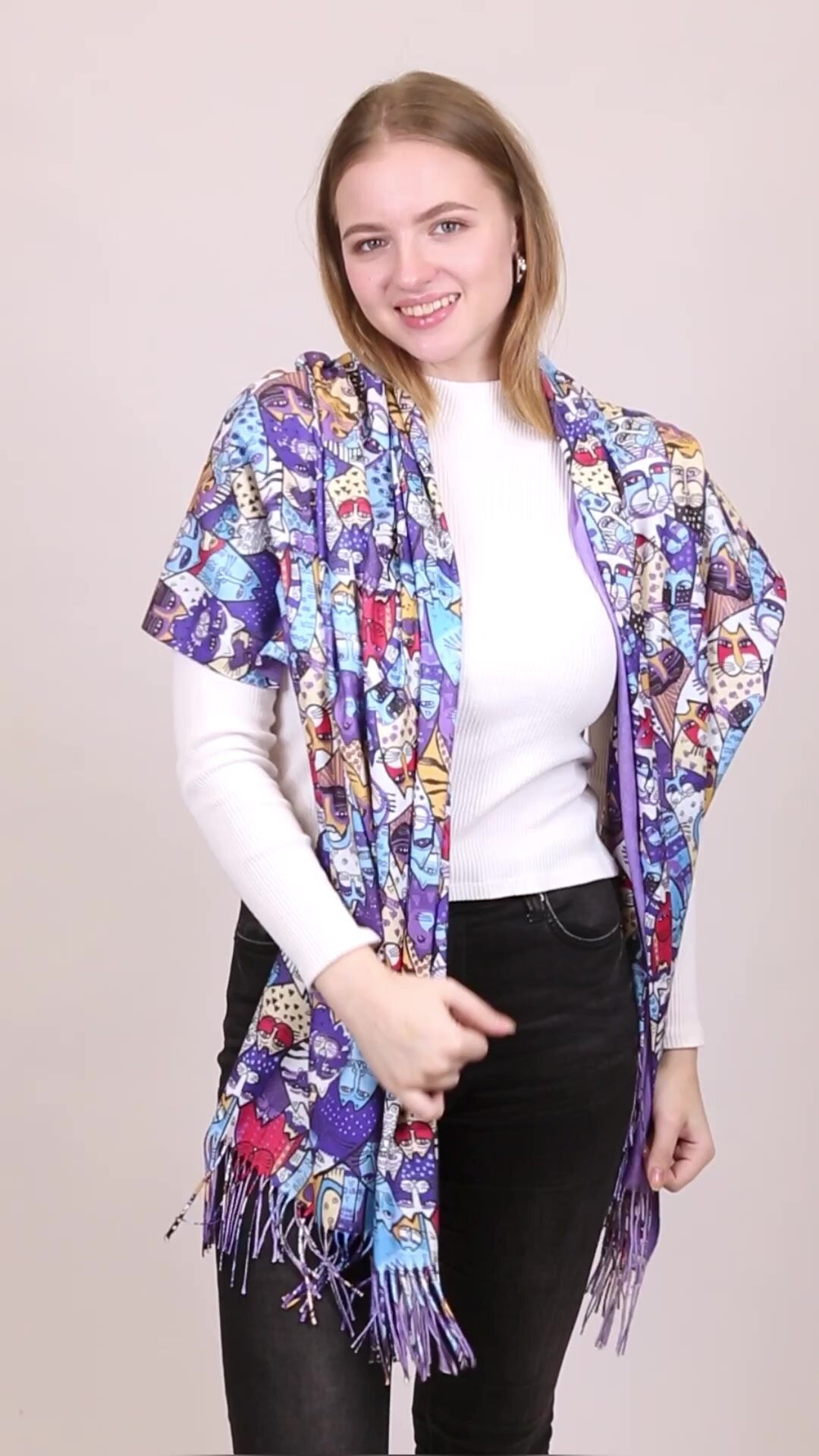 deevaz Acrylic Printed Women Shawl  (Multicolor)