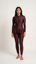 Load image into Gallery viewer, Deevaz West Essence Women's Swimming Costume with Removable Chest Pads Frock Style with Front Zipper.