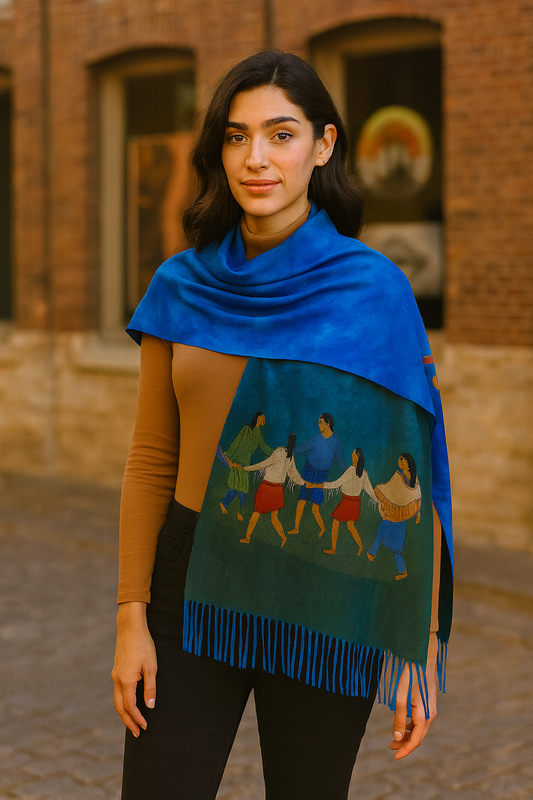 Deevaz Acrylic Printed Women Shawl  (Multicolor)