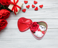 Load image into Gallery viewer, Deevaz Valentine Artificial Flower, Soft Toy Gift Set (Pack of 1)