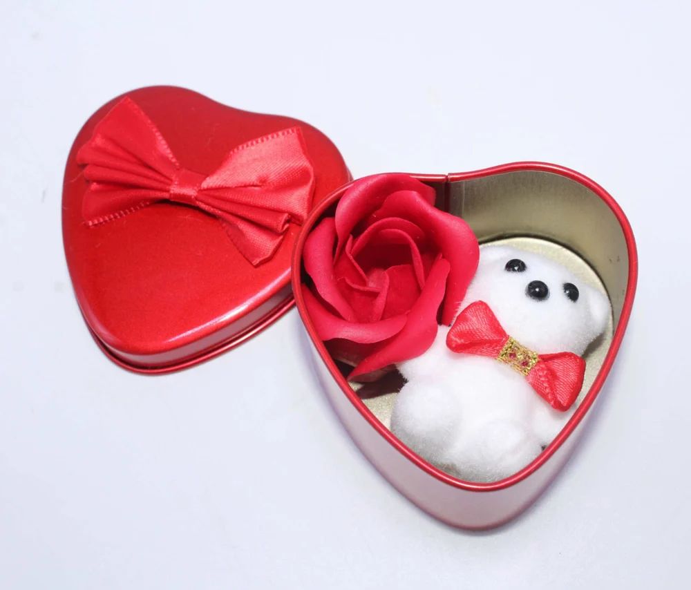 Deevaz Valentine Artificial Flower, Soft Toy Gift Set (Pack of 1)