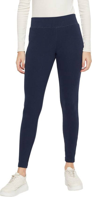 Deevaz Comfort & Snug Fit Active Ankle-Length Tights In Navy Color (Side Pocket)