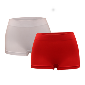 Deevaz Combo of 2 Mid Rise Full Coverage Seamless Boy Shorts In White & Red colour.