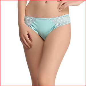 Deevaz Spandex Lace fabric Mid Waist Bikini Panty- Mint blue colour ( Pack of 1 )
