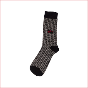 Zig-Zag Print Mid Length Formal Socks For Men Made Out of Bamboo Threads Giving Your Skin A Soft Touch.