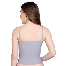 Load image into Gallery viewer, Deevaz Padded non-wired Bralette in Solid Grey Colour with Noodle strap detailing.