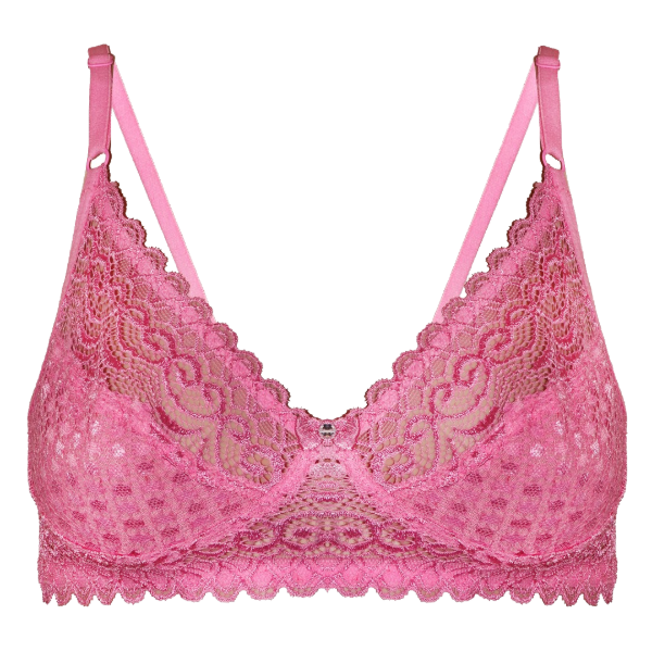 Deevaz Women's Non-padded Non-wired Bridal Lace Bra & Brief set in Baby Pink Colour.