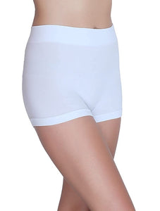 Deevaz Mid Rise Full Coverage Seamless Boy shorts in white