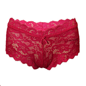 Deevaz Women's Non-padded Non-wired Bridal Lace Bralette & Brief set in Fuchsia Pink Colour.