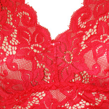 Load image into Gallery viewer, Deevaz Women&#39;s Non-padded Non-wired Bridal Lace Bralette &amp; Brief set in Cherry Red Colour.