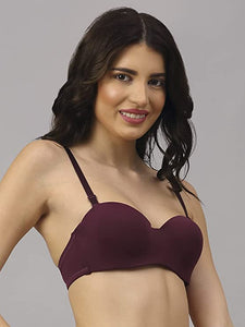 Deevaz Purple Seamless Strapless Padded Wired Bra.