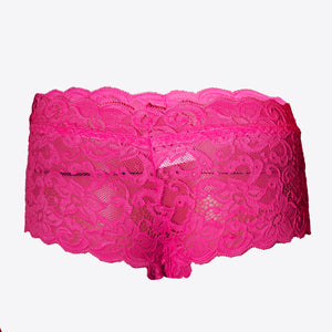 Deevaz Women's Non-padded Non-wired Bridal Lace Bralette & Brief set in Fuchsia Pink Colour.