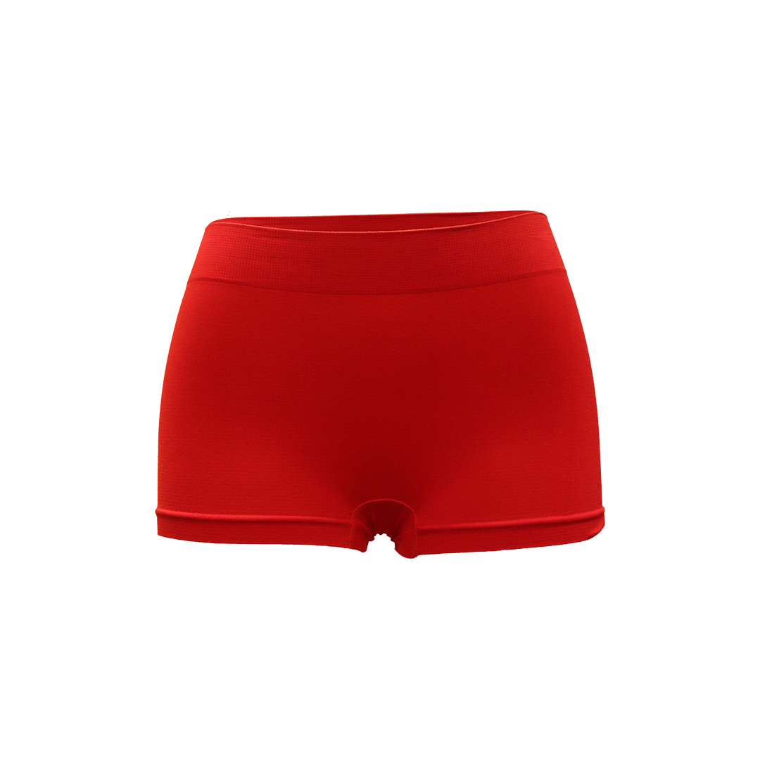 Deevaz Combo of 2 Mid Rise Full Coverage Seamless Boy Shorts In Red & Black colour.