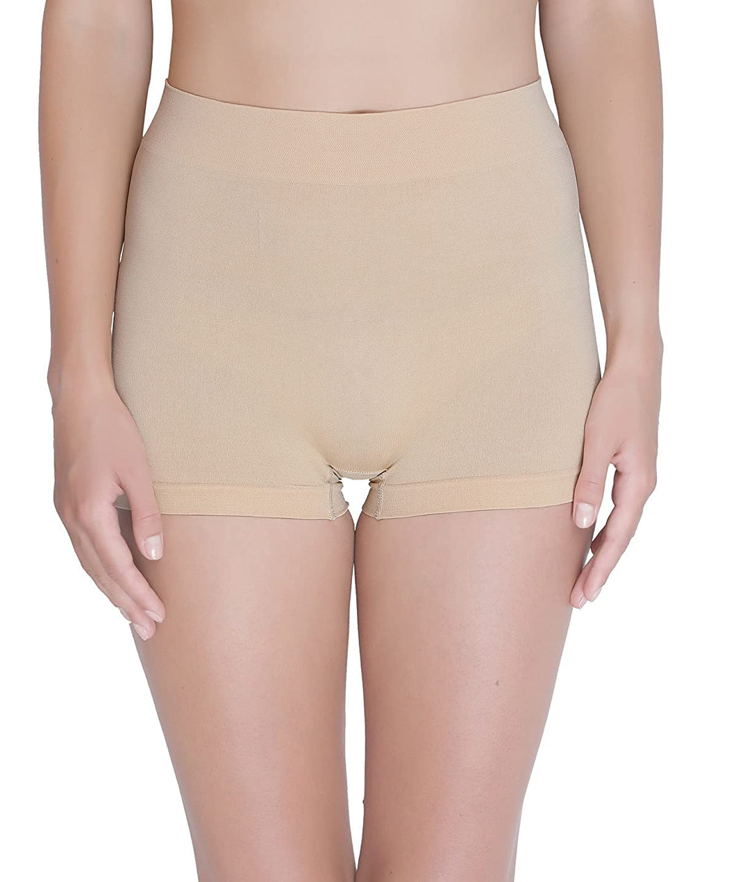 Deevaz Mid Rise Full Coverage Seamless Boy shorts in Beige