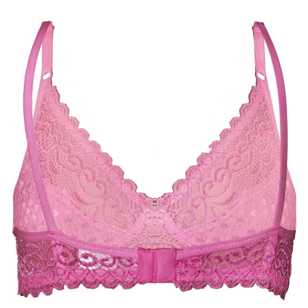 Deevaz Women's Non-padded Non-wired Bridal Lace Bra & Brief set in Baby Pink Colour.