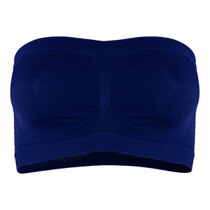 Deevaz Spandex Non Padded Tube Bra In Navy Blue Colour.