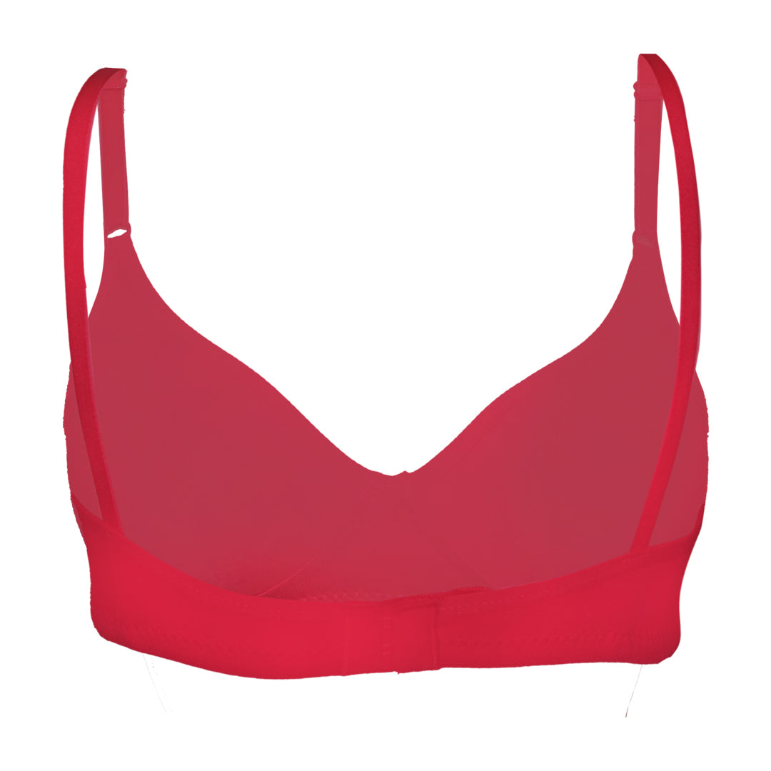 Deevaz Cotton Rich Everyday Non Padded Non Wired T-Shirt Bra In Coral Pink Colour