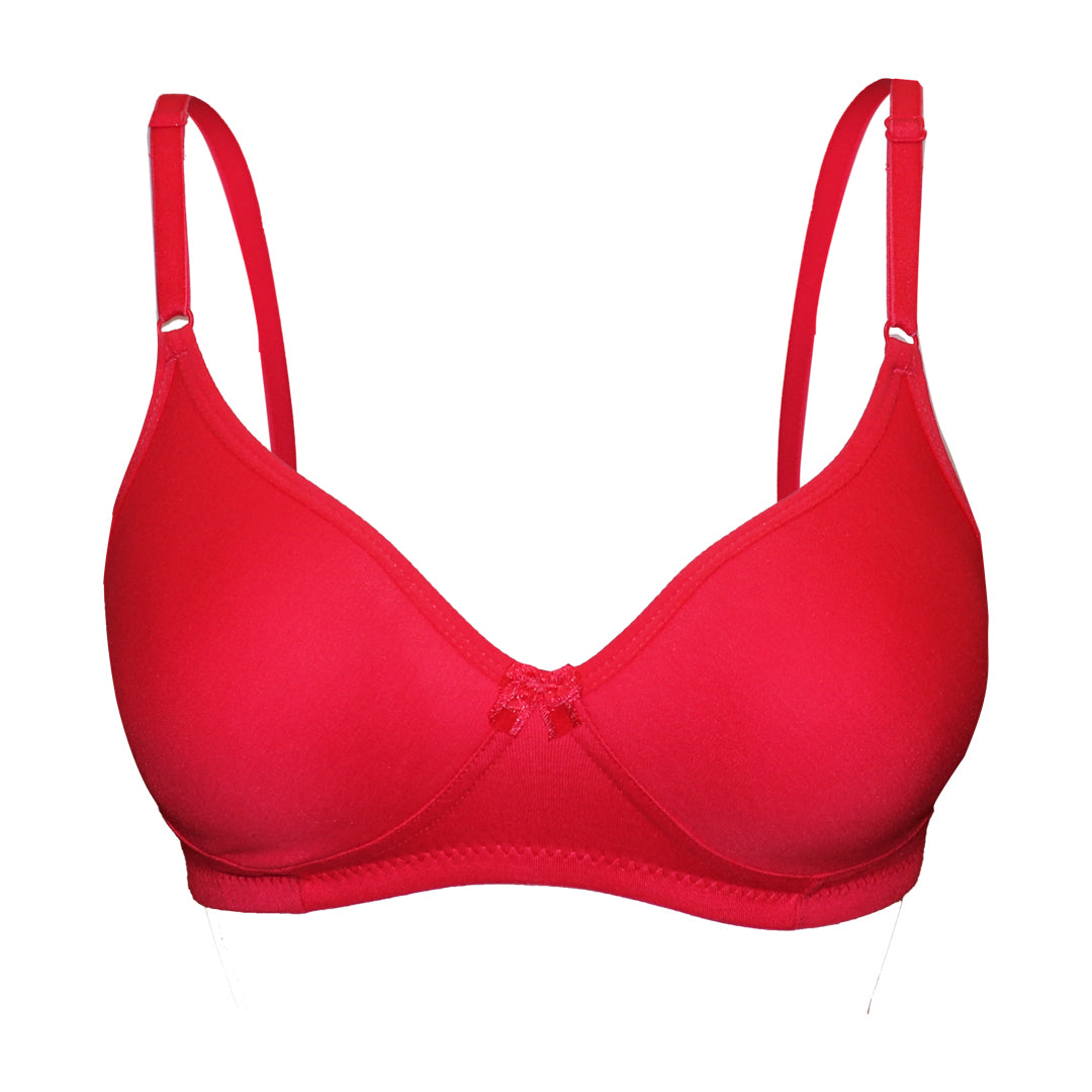 Deevaz Cotton Rich Everyday Non Padded Non Wired T-Shirt Bra In Coral Pink Colour