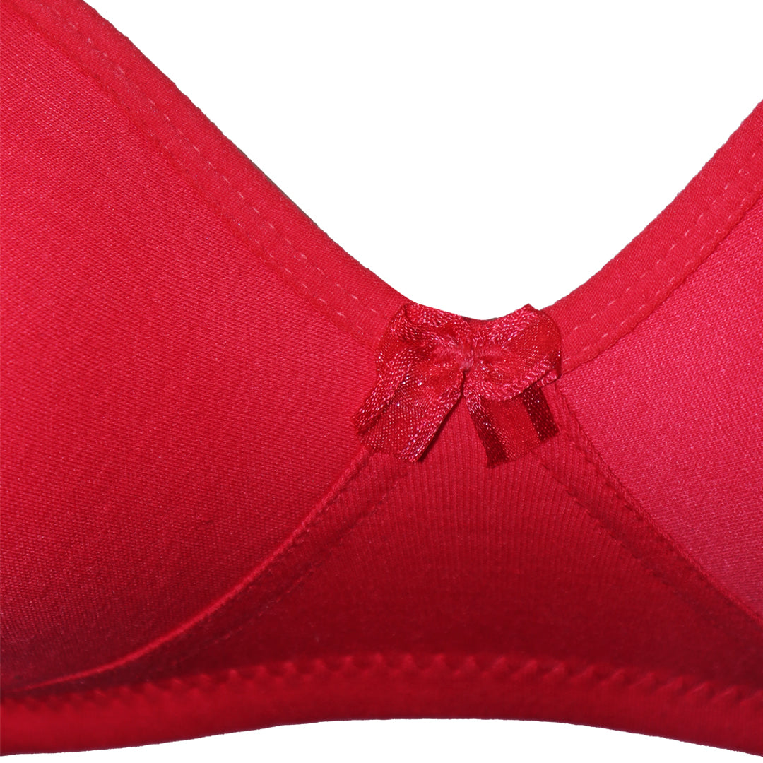 Deevaz Cotton Rich Everyday Non Padded Non Wired T-Shirt Bra In Coral Pink Colour