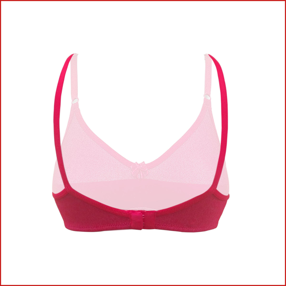Deevaz Cotton Rich Non-Padded Denim Inspired Bra in Denim Red Colour.