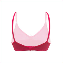 Load image into Gallery viewer, Deevaz Cotton Rich Non-Padded Denim Inspired Bra in Denim Red Colour.