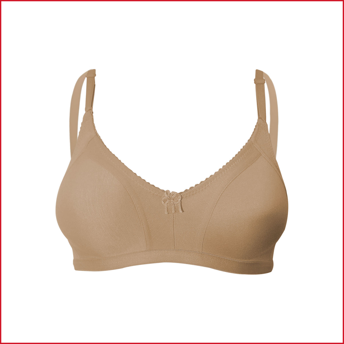 Deevaz Spacer Cup Non-Padded Non-Wired Full Coverage Bra in Nude Colour - Cotton Rich