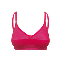 Load image into Gallery viewer, Deevaz Cotton Rich Non-Padded Denim Inspired Bra in Denim Red Colour.