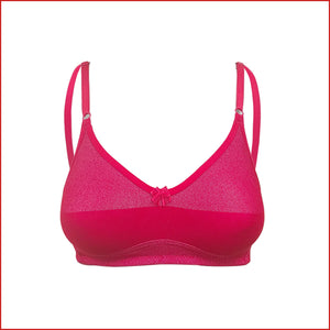 Deevaz Cotton Rich Non-Padded Denim Inspired Bra in Denim Red Colour.