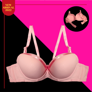 Deevaz Padded Women's Cotton Rich Medium Coverage wired Push-up Bra in0 Baby Pink Colour.