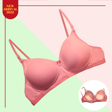 Load image into Gallery viewer, Deevaz Padded Women&#39;s Cotton Rich 3/4th Coverage Backless Bra in Powder Pink Colour.