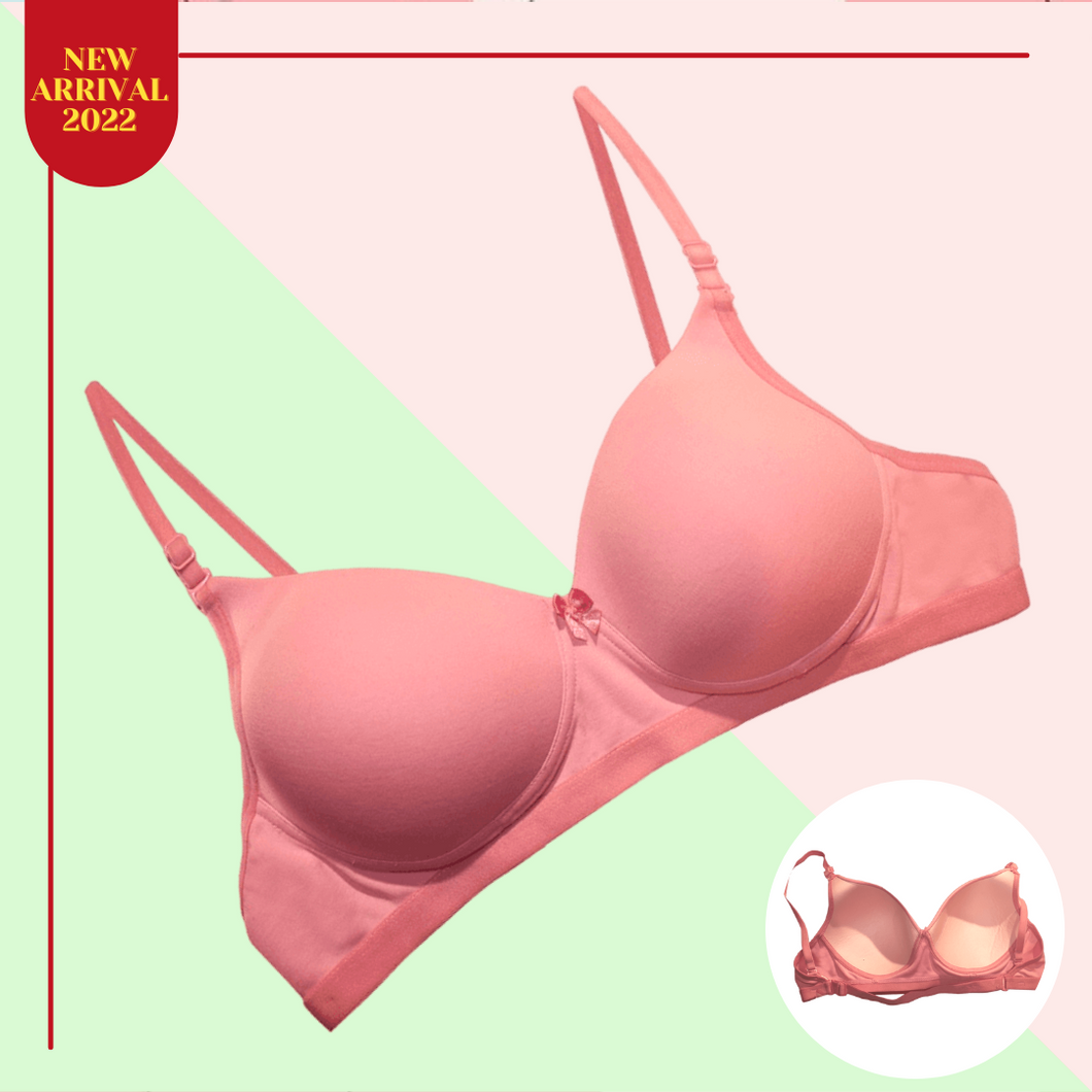 Deevaz Padded Women's Cotton Rich 3/4th Coverage Backless Bra in Powder Pink Colour.