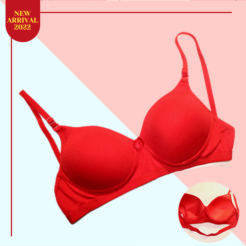 Deevaz Padded Women's Cotton Rich 3/4th Coverage Backless Bra in Red Colour.